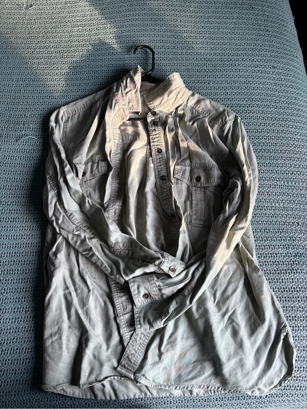American Eagle Outfitters Light Sage Button-Up Shirt
